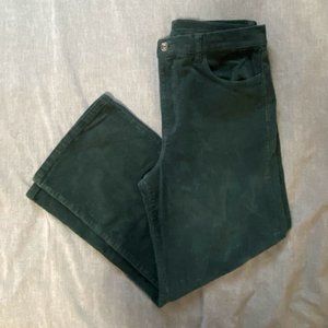 Studio Blue Cropped Wide Leg Corduroy Pants Emerald Green